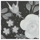 Black White Rozen Waterverf schilderen Stof (Close Up)