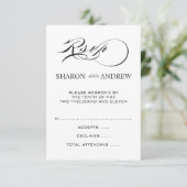 Black White RSVP-kaarten voor Square Invites RSVP Kaartje (Staand voorkant)