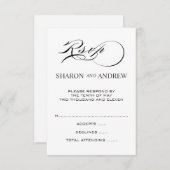 Black White RSVP-kaarten voor Square Invites RSVP Kaartje (Voorkant / Achterkant)