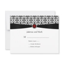 Black White Ruby Gemstone RSVP