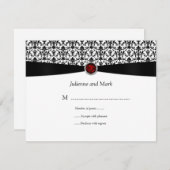 Black White Ruby Gemstone RSVP (Voorkant / Achterkant)