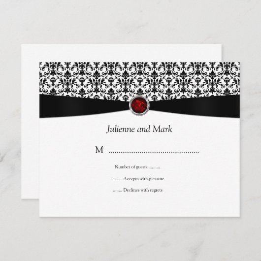 Black White Ruby Gemstone RSVP (Voorkant / Achterkant)