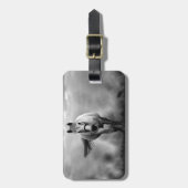 Black White Running Horse Freedom Bagagelabel (Voorkant verticaal)