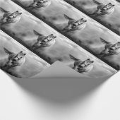 Black White Running Horse Freedom Cadeaupapier (Hoek)