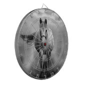 Black White Running Horse Freedom Dartbord (Voorkant Links)