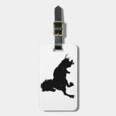 Black White Running Horse Silhouette Bagagelabel (Voorkant verticaal)