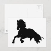 Black White Running Horse Silhouette Briefkaart (Voorkant / Achterkant)