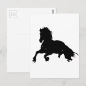 Black White Running Horse Silhouette Briefkaart (Voorkant / Achterkant)
