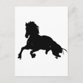 Black White Running Horse Silhouette Briefkaart (Voorkant)
