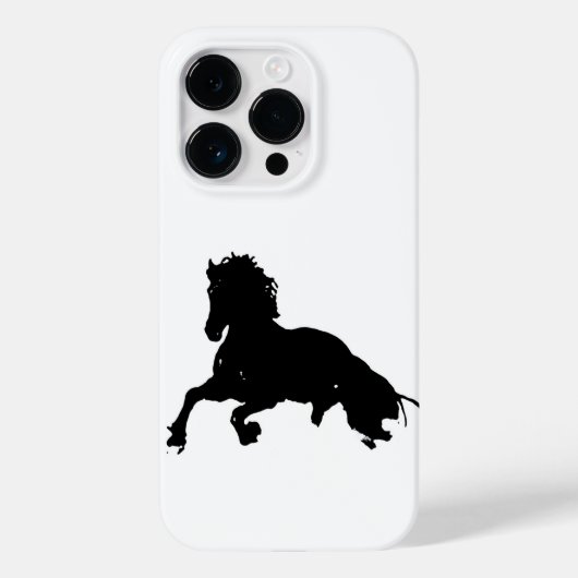 Black White Running Horse Silhouette Case-Mate iPhone Case (Achterkant)