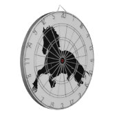 Black White Running Horse Silhouette Dartbord (Voorkant Links)