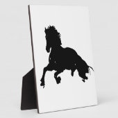 Black White Running Horse Silhouette Fotoplaat (Zijkant)