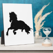 Black White Running Horse Silhouette Fotoplaat (Zijkant)