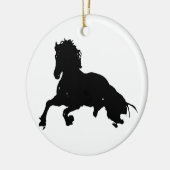 Black White Running Horse Silhouette Keramisch Ornament (Links)