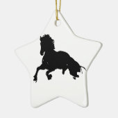 Black White Running Horse Silhouette Keramisch Ornament (Links)