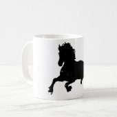 Black White Running Horse Silhouette Koffiemok (Voorkant links)