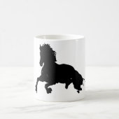 Black White Running Horse Silhouette Koffiemok (Center)