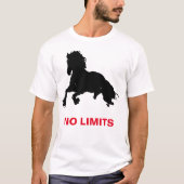Black White Running Horse Silhouette No Limits T-shirt (Voorkant)