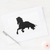 Black White Running Horse Silhouette Rechthoekige Sticker (Envelop)