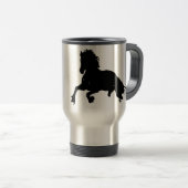 Black White Running Horse Silhouette Reisbeker (Voorkant rechts)