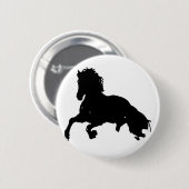Black White Running Horse Silhouette Ronde Button 5,7 Cm (Voorkant /achterkant)