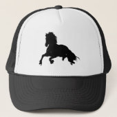 Black White Running Horse Silhouette Trucker Pet (Voorkant)