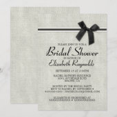 Black White Rustic Burlap Bridal Shower Kaart (Voorkant / Achterkant)