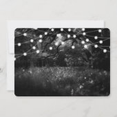 Black White Rustic Enchanted Forest Lights Wedding Kaart (Achterkant)