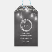 Black White Rustic Wedding Mason Jar Cadeaulabel (Voorkant)