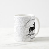 Black White Sagittarius Zodiac Custom Birthday Koffiemok (Voorkant rechts)
