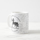 Black White Sagittarius Zodiac Custom Birthday Koffiemok (Voorkant links)