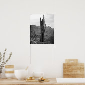 Black & White Saguaro Cactus in de Arizona 16x20 Poster (Keuken)