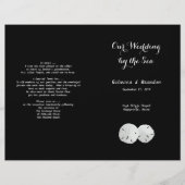 Black White Sand Dollars Folded Wedding Programme (Voorkant)