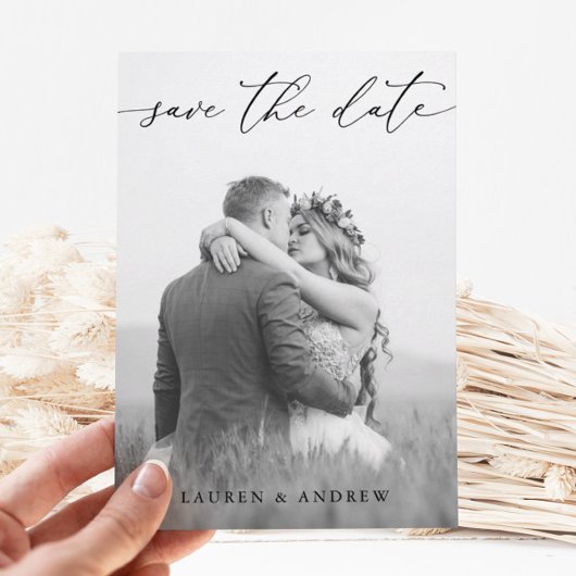 Black & White Save the Date Photo Afbeelding 3 Kaa Kaart