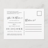 Black & White Save the Date Photo Elegant Wedding Aankondigingskaart (Achterkant)