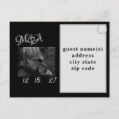 Black & White Save the Date Post Card Briefkaart (Achterkant)