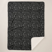 Black White Scatered Stars Sherpa Deken (Voorkant)