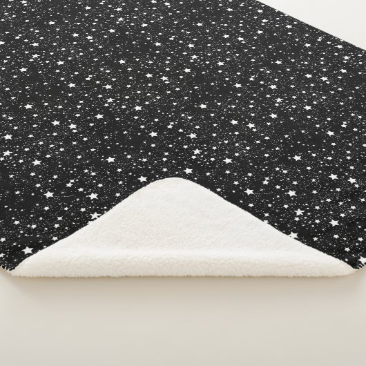 Black White Scatered Stars Sherpa Deken (3/4)