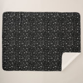 Black White Scatered Stars Sherpa Deken (Voorkant (horizontaal))