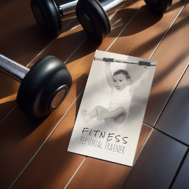 Black White Schattig Baby Fitness Personal Trainer Visitekaartje