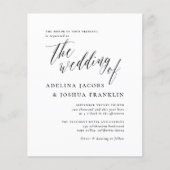 Black White Script Budget Verloving Photo Wedding (Voorkant)