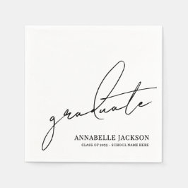 Black White Script Graduation Servet