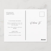 Black White Script Love Wedding Change the Date Briefkaart (Achterkant)