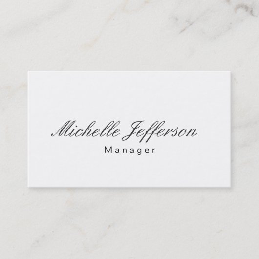 Black White Script Manager Visitekaartje (Voorkant)
