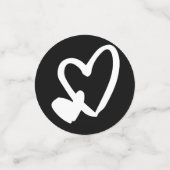 Black & White Script Mr en Mr Hearts Wedding Confetti (Kleine voorkant)