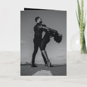 Black White Script Photo Wedding Order of Service Programma (Achterkant)