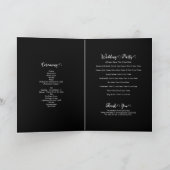 Black White Script Photo Wedding Order of Service Programma (Binnen)