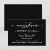 Black White Script Wedding - accommodaties Informatiekaartje (Voorkant / Achterkant)