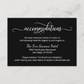 Black White Script Wedding - accommodaties Informatiekaartje (Voorkant)