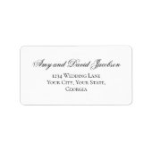 Black White Script Wedding Return Address Etiket (Voorkant)